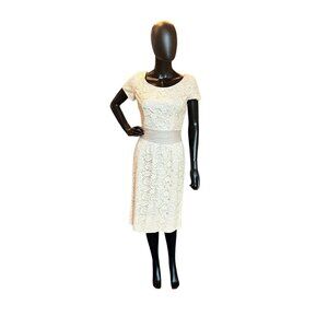 Vintage 60s Cream Lace Sheath
